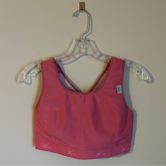 CW-X Pink High Impact Racerback Adjustable Clasp Running Sports Bra Size 34DD/E - Picture 1 of 6